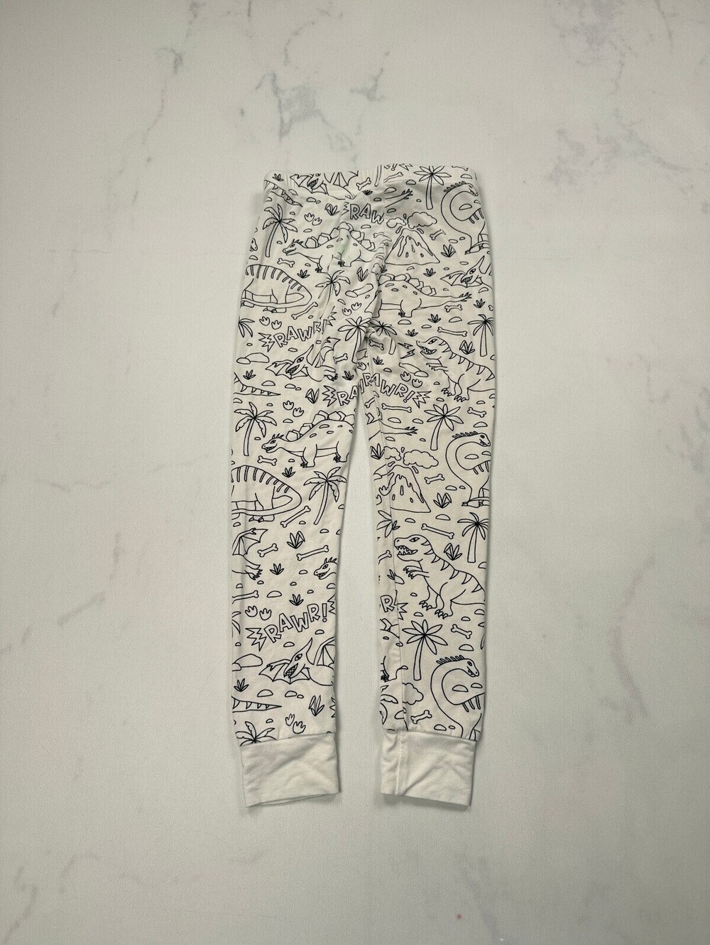 Color Me Pajamas Sleep Leggings White Modern Graphic - Boys 5/6
